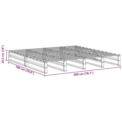 Bed Frame without Mattress 200x200 cm Solid Wood Pine