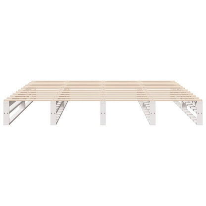 Bed Frame without Mattress White 200x200 cm Solid Wood Pine