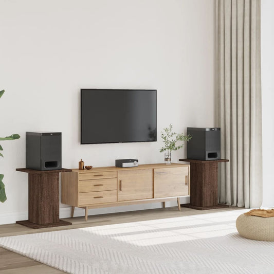 Speaker Stands 2 pcs Brown Oak 30x30x60 cm Engineered Wood