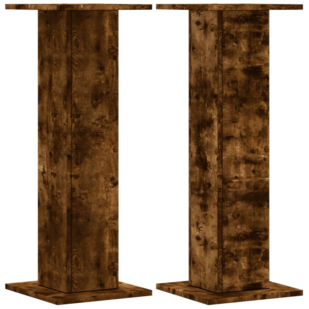 Speaker Stands 2 pcs Smoked Oak 30x30x80 cm Engineered Wood