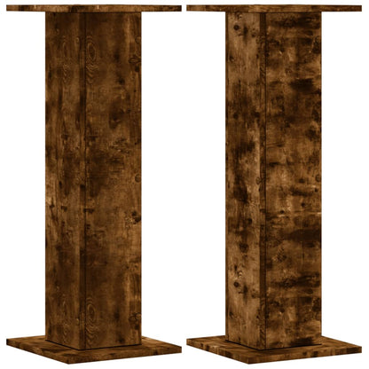 Speaker Stands 2 pcs Smoked Oak 30x30x80 cm Engineered Wood