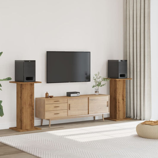 Speaker Stands 2 pcs Artisian Oak 30x30x80 cm Engineered Wood