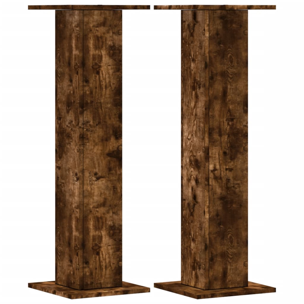 Speaker Stands 2 pcs Smoked Oak 30x30x95 cm Engineered Wood