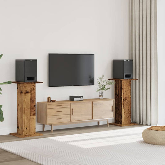 Speaker Stands 2 pcs Old Wood 30x30x95 cm Engineered Wood