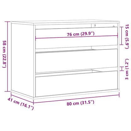 Corner Chest of Drawers Black 80x41x58 cm Engineered Wood