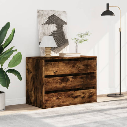 Corner Chest of Drawers Smoked Oak 80x41x58 cm Engineered Wood