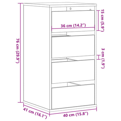 Corner Chest of Drawers Old Wood 40x41x76 cm Engineered Wood