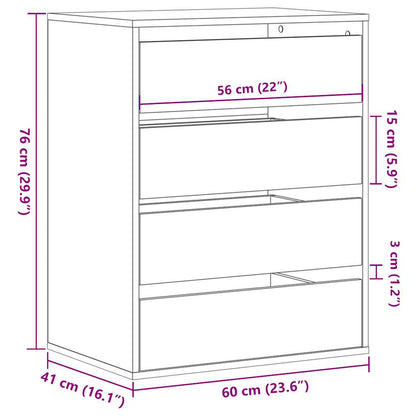 Corner Chest of Drawers Old Wood 60x41x76 cm Engineered Wood