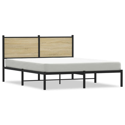 Metal Bed Frame without Mattress Sonoma Oak 150x200 cm King Size