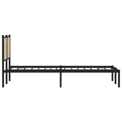 Metal Bed Frame without Mattress Sonoma Oak 150x200 cm King Size