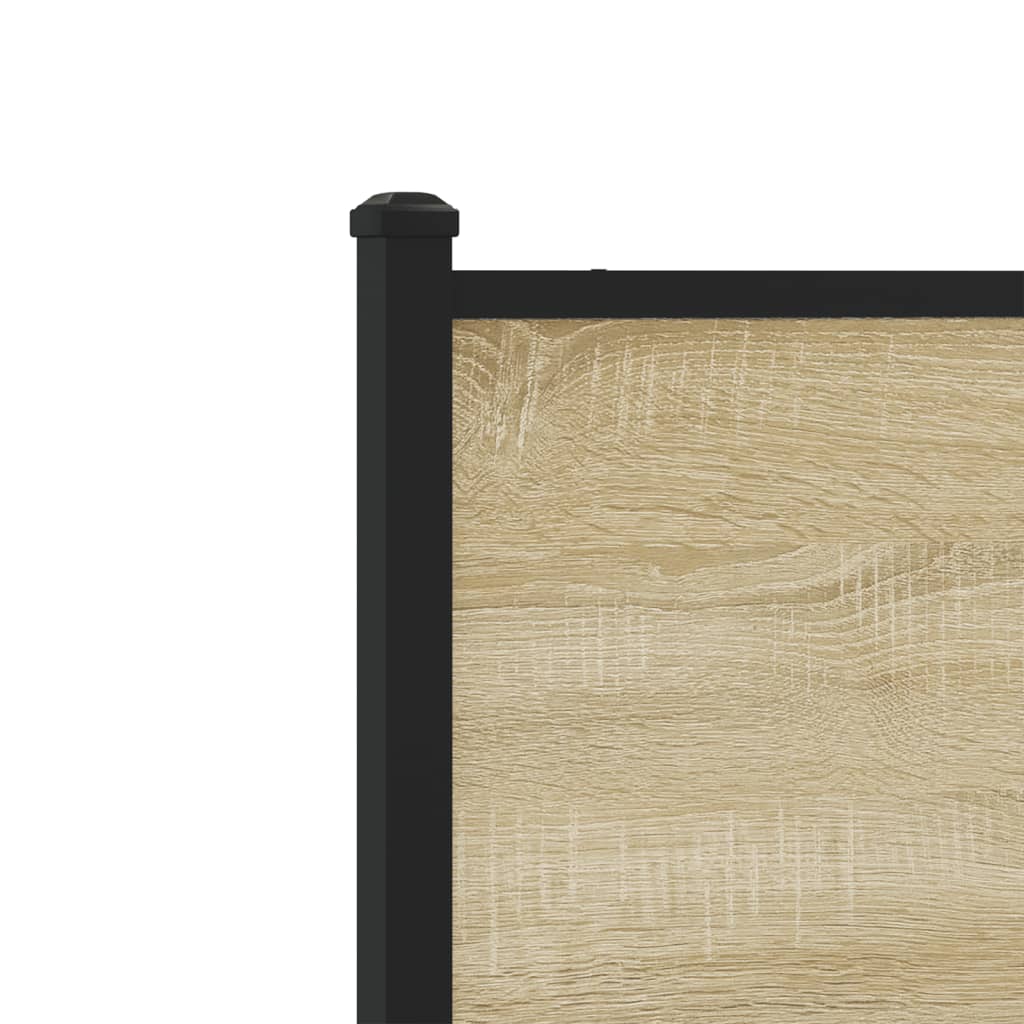Metal Bed Frame without Mattress Sonoma Oak 150x200 cm King Size