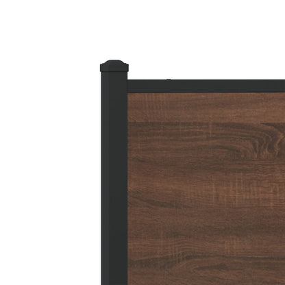 Metal Bed Frame without Mattress Brown Oak 137x190 cm