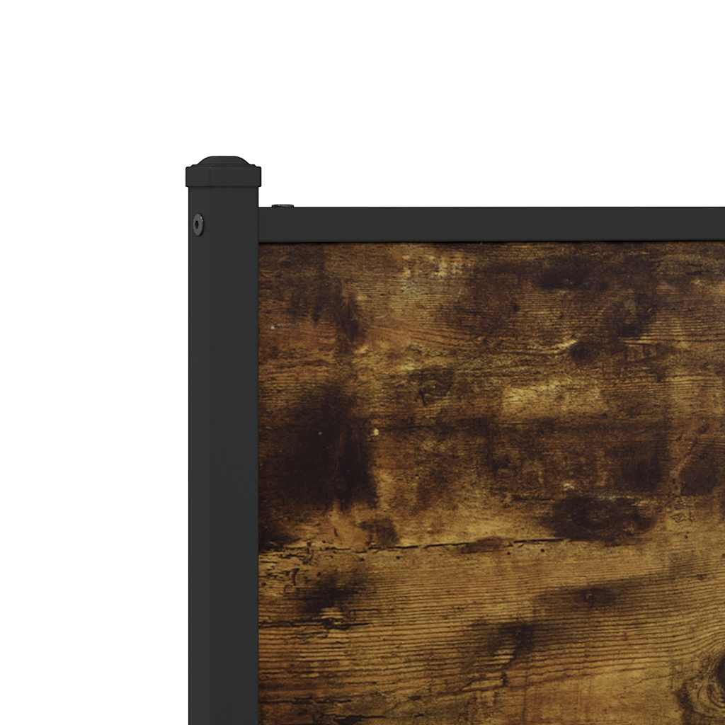 Metal Bed Frame without Mattress Smoked Oak 107x203 cm