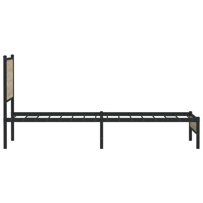 Metal Bed Frame without Mattress Sonoma Oak 107x203 cm