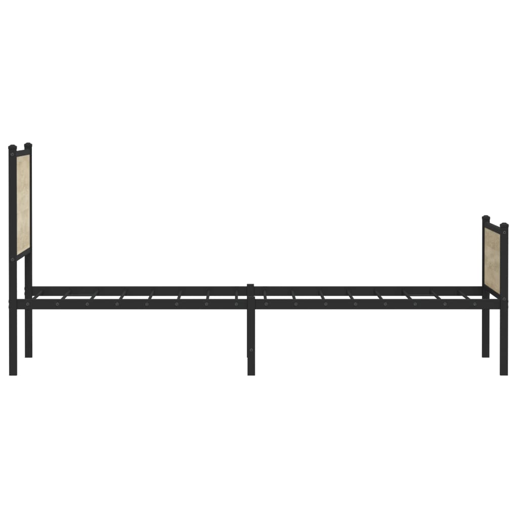 Metal Bed Frame without Mattress Sonoma Oak 80x200 cm