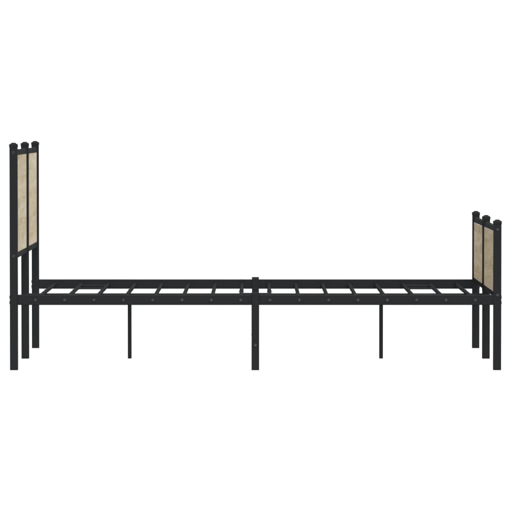 Metal Bed Frame without Mattress Sonoma Oak 140x190 cm