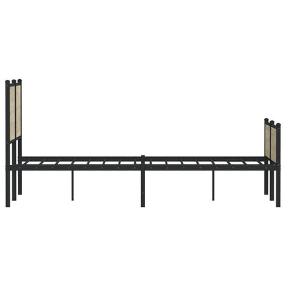 Metal Bed Frame without Mattress Sonoma Oak 140x190 cm
