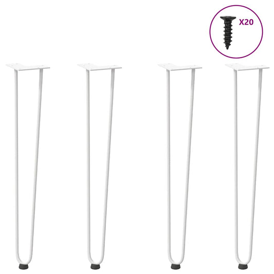 hairpin legs for console tables for Console Table 4 pcs White 72 cm Solid Steel
