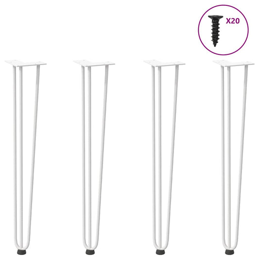 hairpin legs for console tables for Console Table 4 pcs White 72 cm Solid Steel
