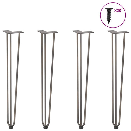 hairpin legs for console tables for Console Table 4 pcs Natural Steel 72 cm Solid Steel