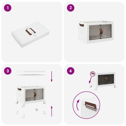 Stackable Storage Box with Wheels 75 L  64x40x41 cm