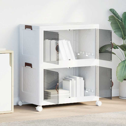 Stackable Storage Box with Wheels 2-Tier 75 L 64x40x76 cm