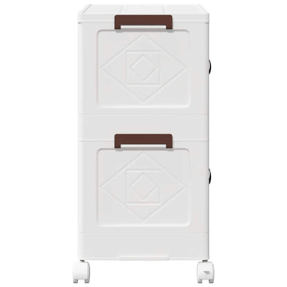 Stackable Storage Box with Wheels 2-Tier 75 L 64x40x76 cm