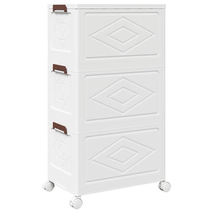 Stackable Storage Box with Wheels 3-Tier 28 L 48.5x29.5x86 cm