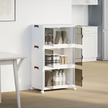 Stackable Storage Box with Wheels 3-Tier 75 L 64x39.5x110.5 cm