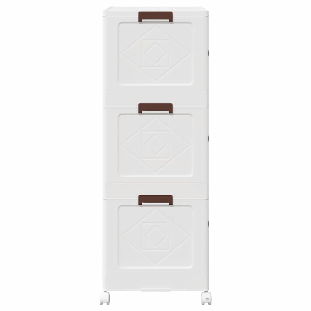 Stackable Storage Box with Wheels 3-Tier 75 L 64x39.5x110.5 cm