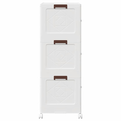 Stackable Storage Box with Wheels 3-Tier 75 L 64x39.5x110.5 cm