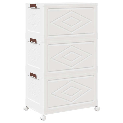 Stackable Storage Box with Wheels 3-Tier 75 L 64x39.5x110.5 cm