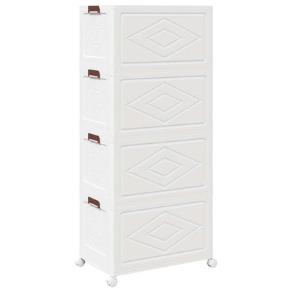 Stackable Storage Box with Wheels 4-Tier 75 L 64x40x141.5 cm