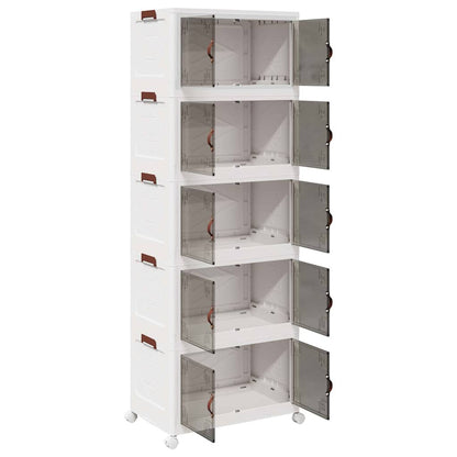 Stackable Storage Box with Wheels 5-Tier 75 L 64x40x179 cm