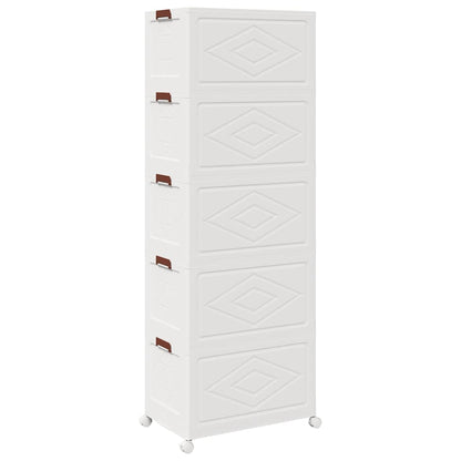 Stackable Storage Box with Wheels 5-Tier 75 L 64x40x179 cm