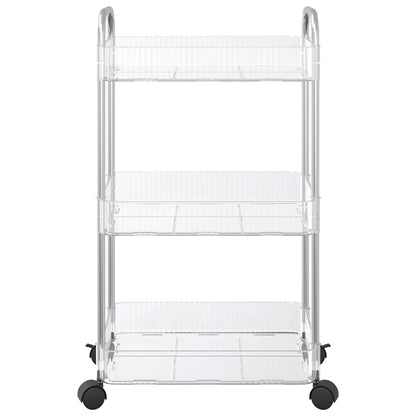 Storage Trolley 3-Tier Transparent 37x28x68 cm Acrylic