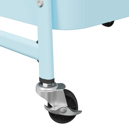 Storage Trolley 3-Tier Blue 42x41.5x77 cm Steel