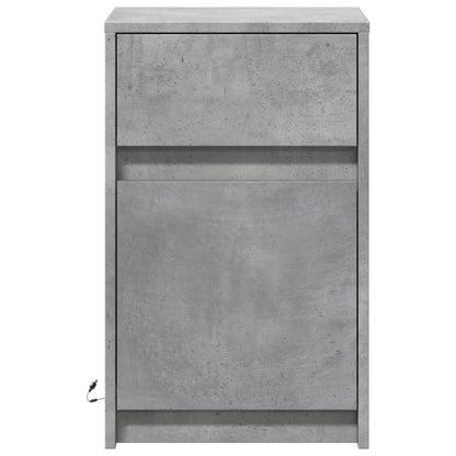 Bedside Cabinets with LED Lights 2 pcs Concrete Grey Engineered Wood