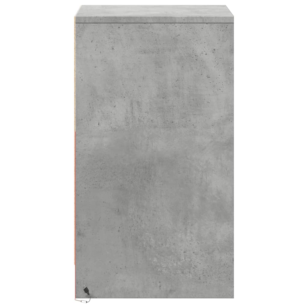 Bedside Cabinets with LED Lights 2 pcs Concrete Grey Engineered Wood