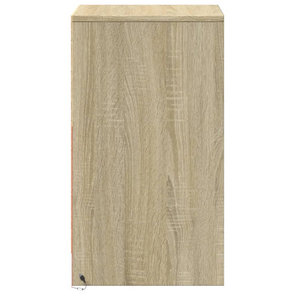 Bedside Cabinet with LED Lights Sonoma Oak Engineered Wood