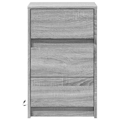 Bedside Cabinet with LED Lights Grey Sonoma Engineered Wood