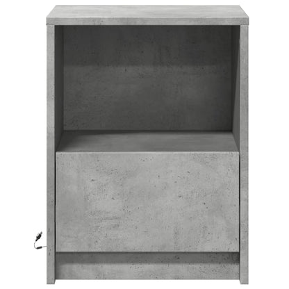 Bedside Cabinets with LED Lights 2 pcs Concrete Grey Engineered Wood