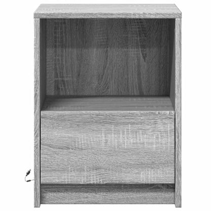 Bedside Cabinets with LED Lights 2 pcs Grey Sonoma Engineered Wood