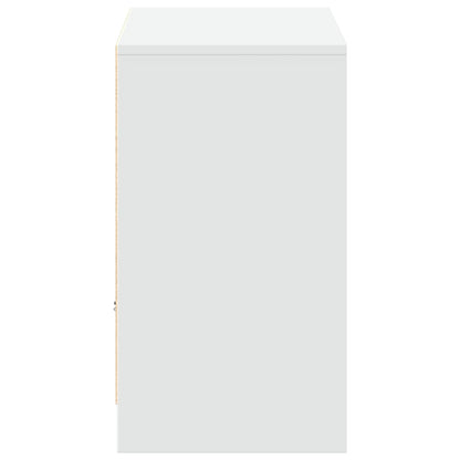 TV Cabinet with LED White 91x34x61 cm Engineered Wood
