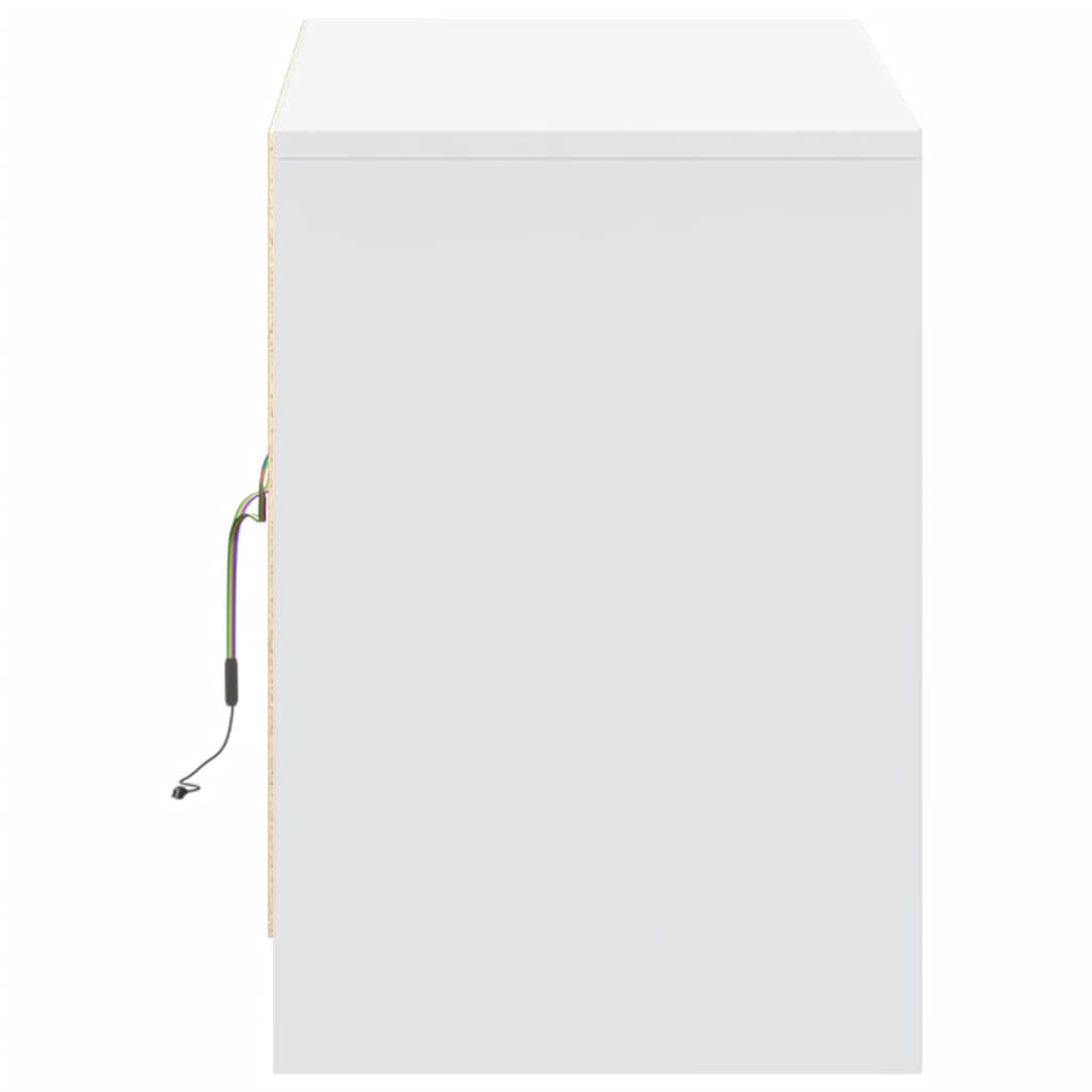 TV Cabinet with LED White 100x34x50 cm Engineered Wood