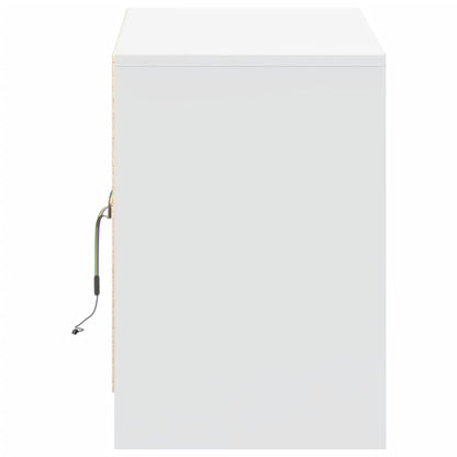 TV Cabinet with LED White 100x34x50 cm Engineered Wood