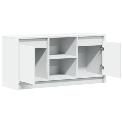 TV Cabinet with LED White 100x34x50 cm Engineered Wood