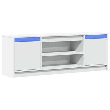 TV Cabinet with LED White 139.5x34x50 cm Engineered Wood