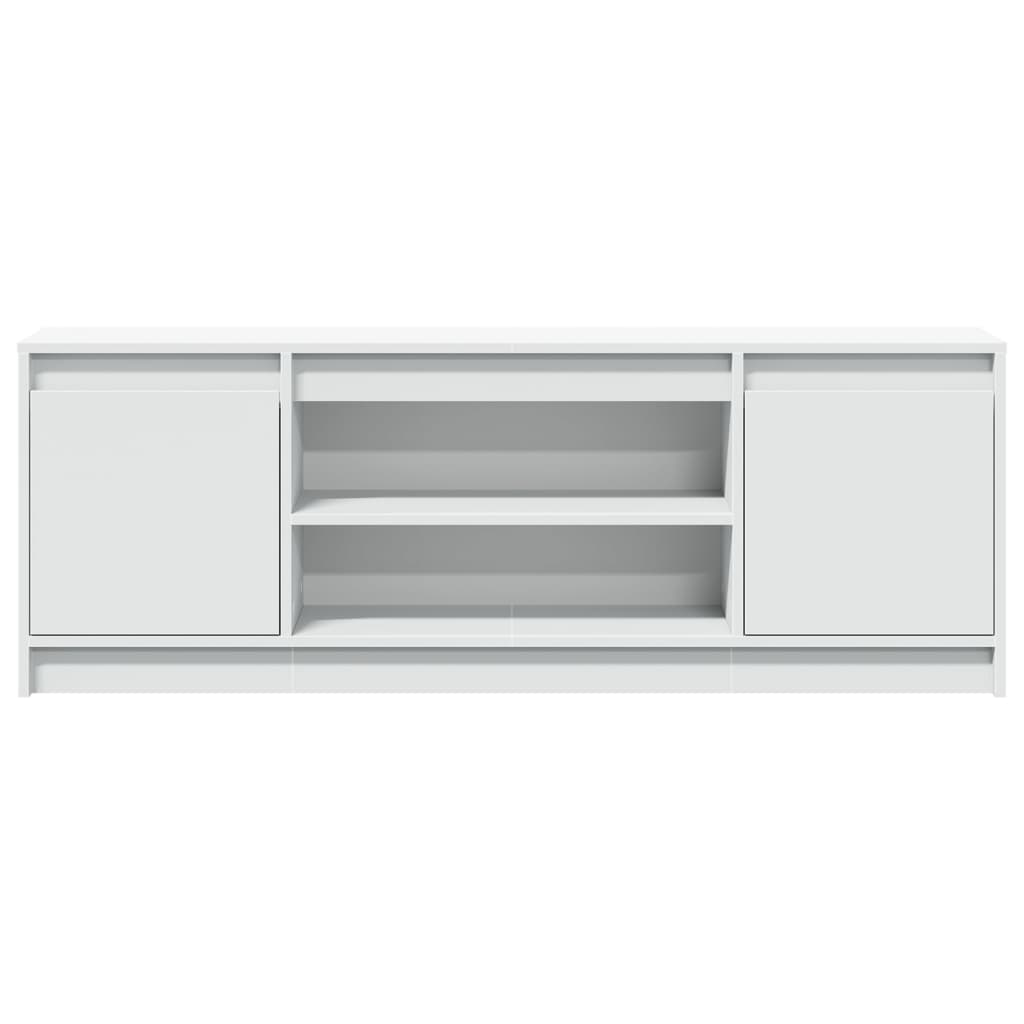 TV Cabinet with LED White 139.5x34x50 cm Engineered Wood