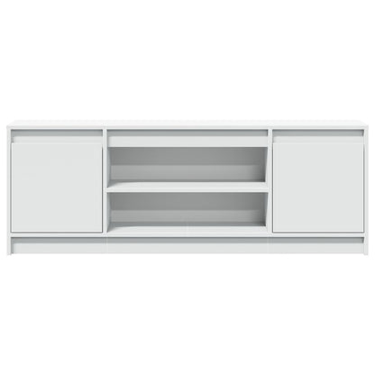 TV Cabinet with LED White 139.5x34x50 cm Engineered Wood